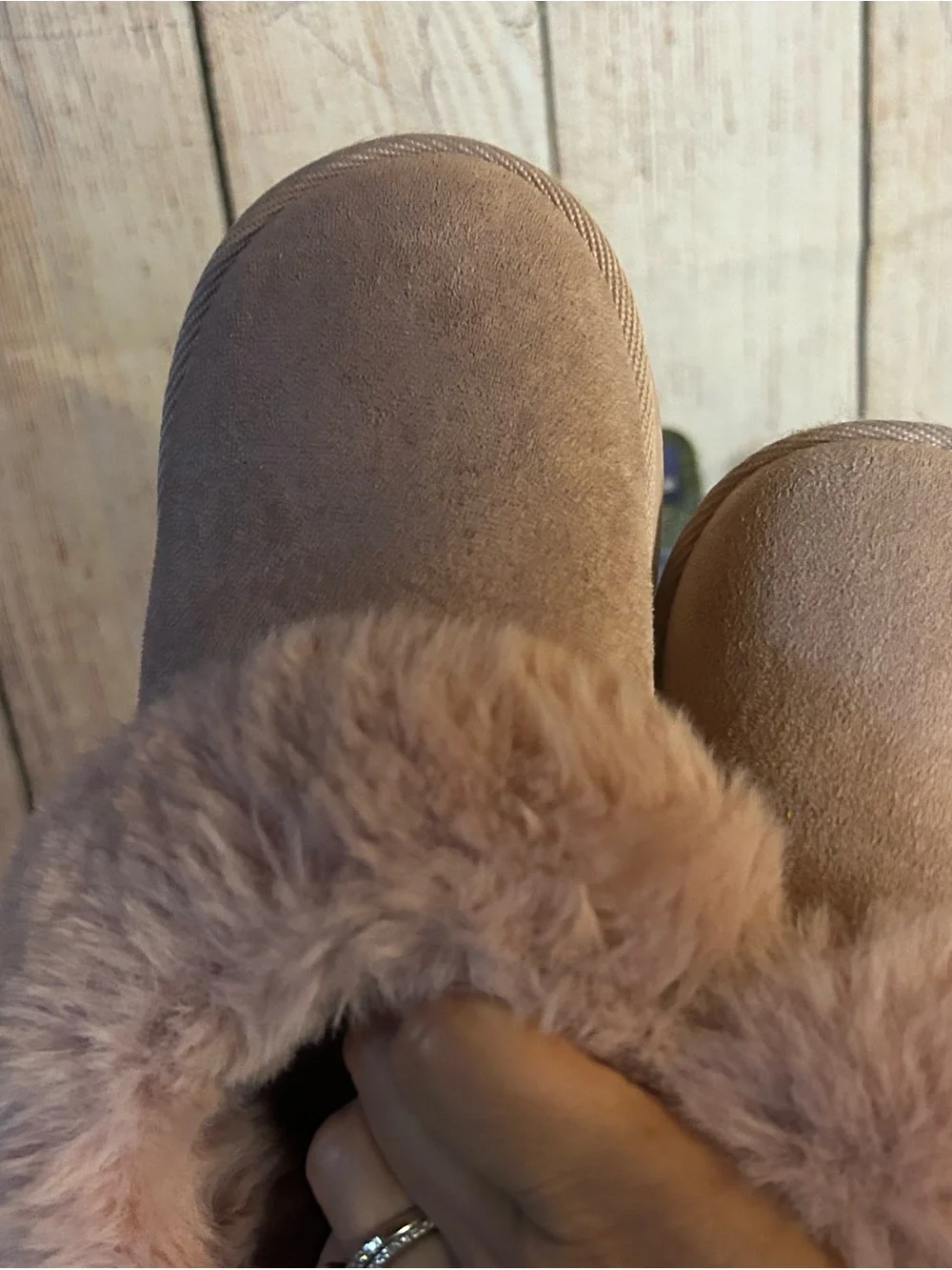 The Children's Place Plush Faux-Fur Cuff Slippers - Blush Pink